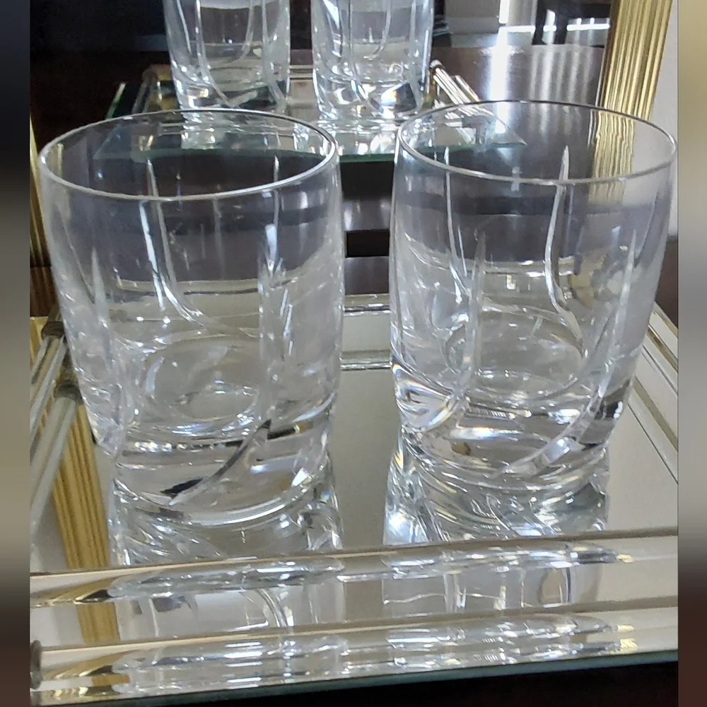 LENOX CRYSTAL CLEAR CUT‎ OLD FASHION SWIRL 4- INCH GLASS